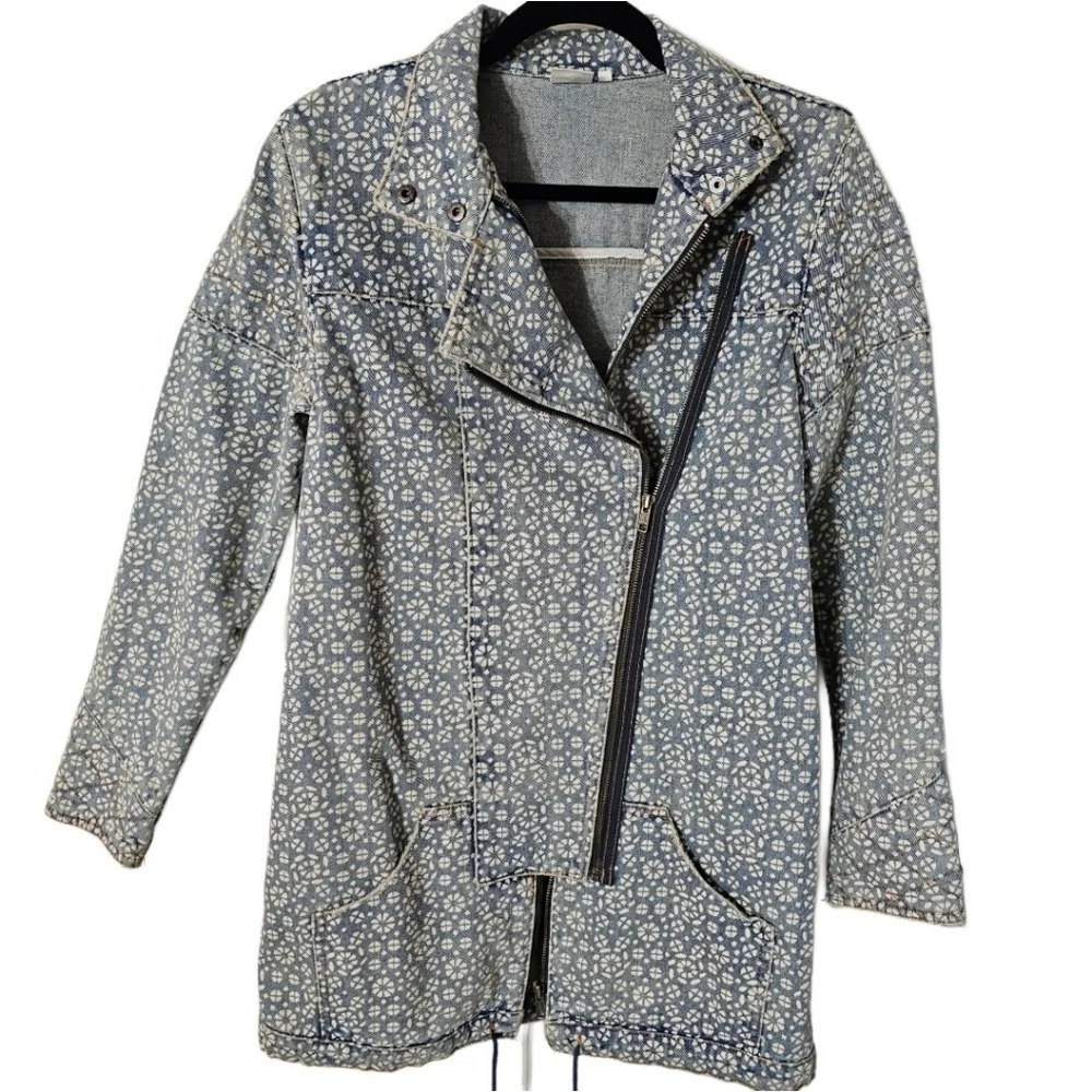 Somedays Lovin Floral Print Long Denim Jacket
